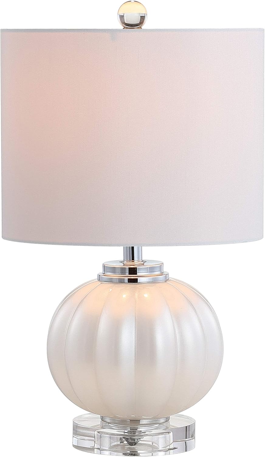 White Chrome Glass Table Lamp