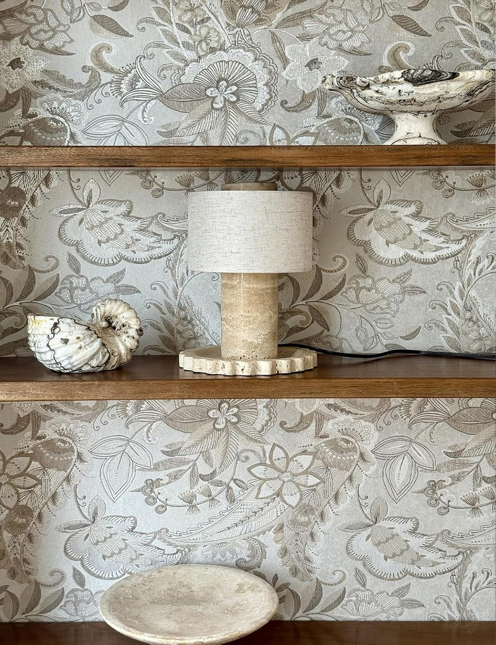 Travertine Cordless Touch Table Lamp 10 Inch