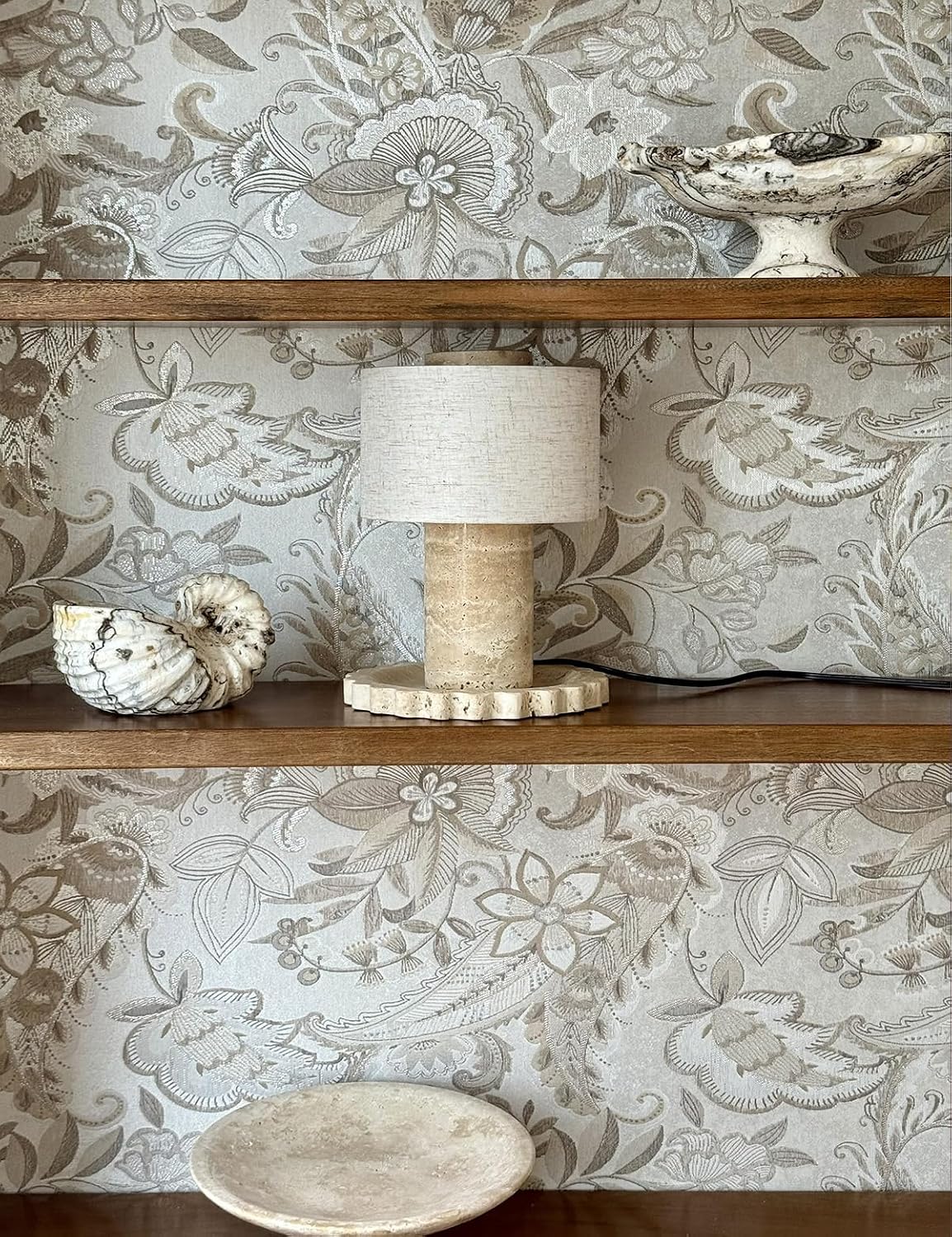 Travertine Cordless Touch Table Lamp 10 Inch