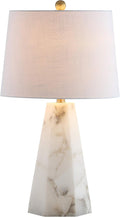 Alabaster Table Lamp Brass Gold 25.5"