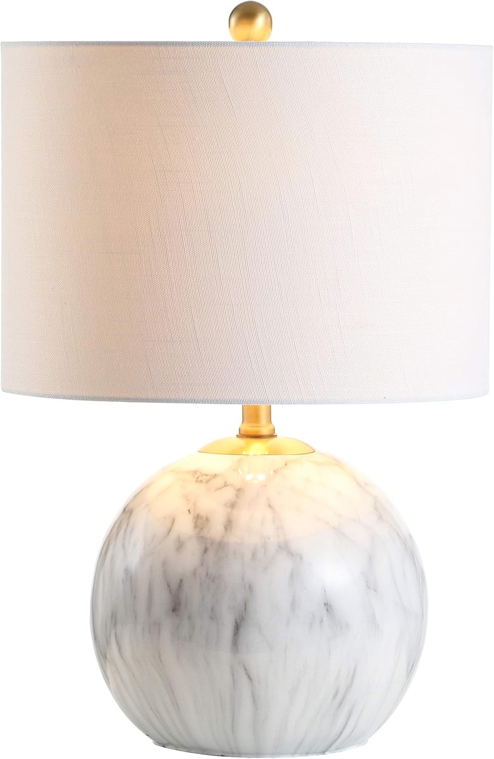 Table Lamp White Brass 21.5"