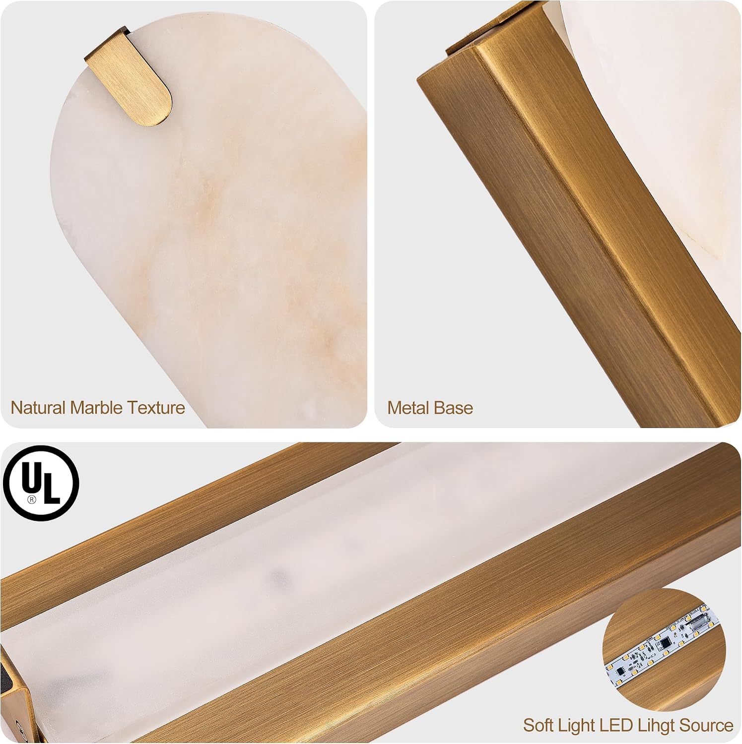 Alabaster Wall Sconces Brushed Gold Set of Two 22.8"