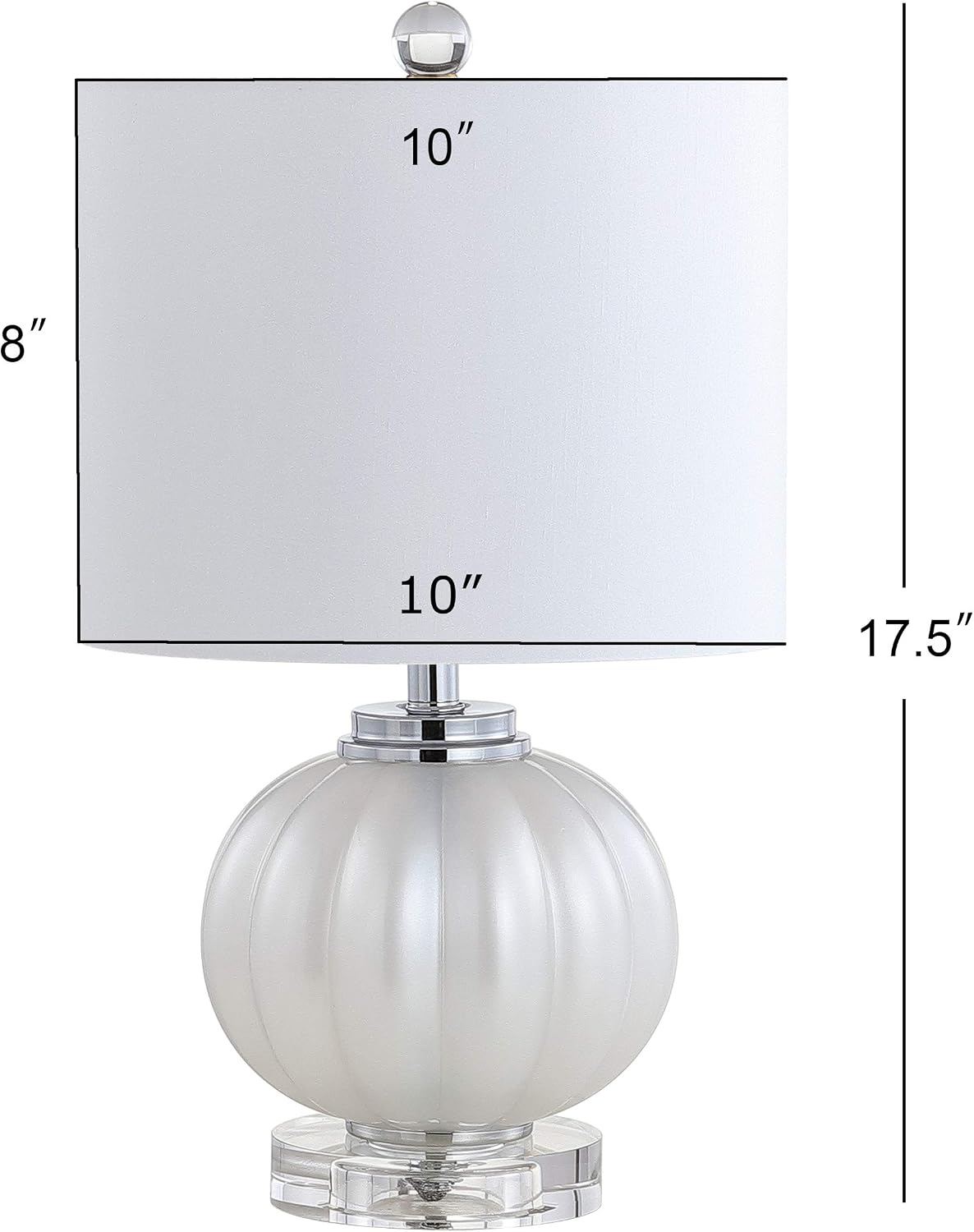White Chrome Glass Table Lamp