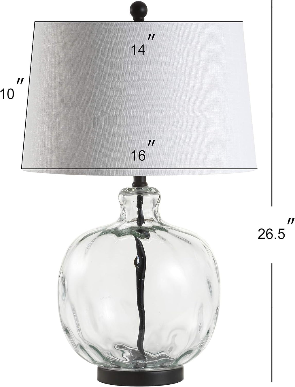 Clear Glass Black Metal Table Lamp