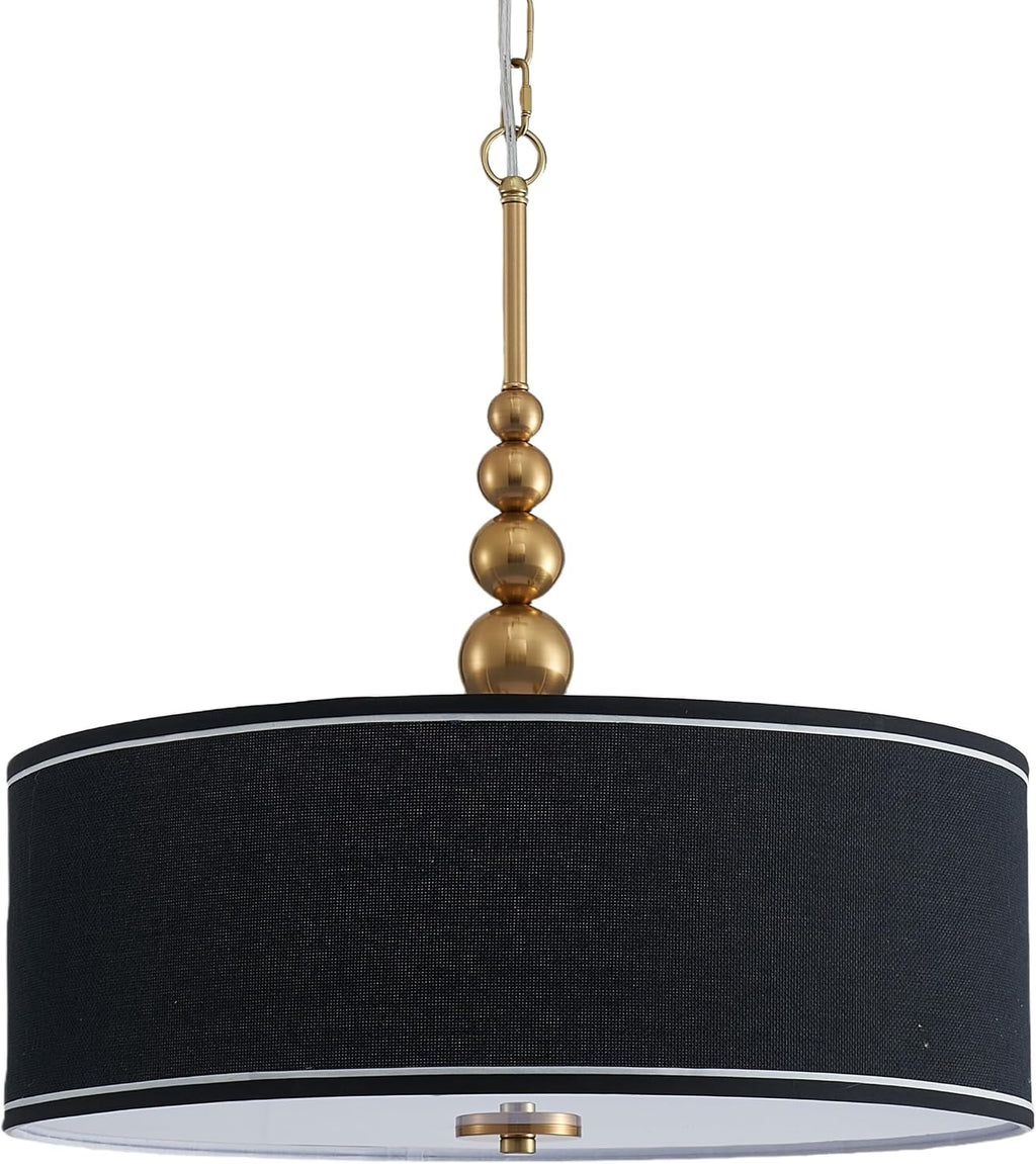 Lighting Black Linen Drum Chandelier