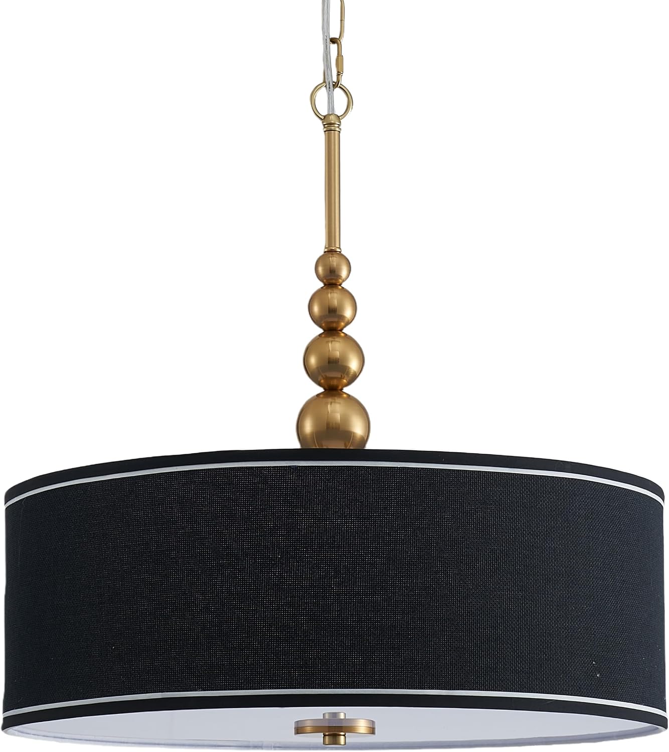 Lighting Black Linen Drum Chandelier