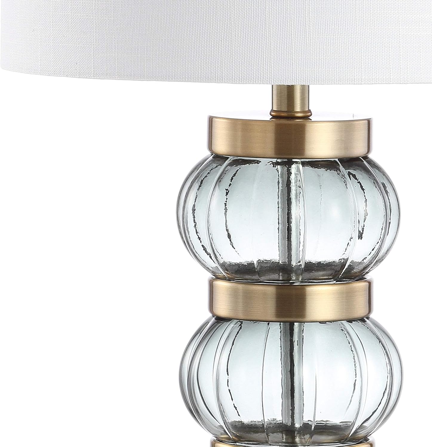 Smoked Gray Brass Glass Table Lamp