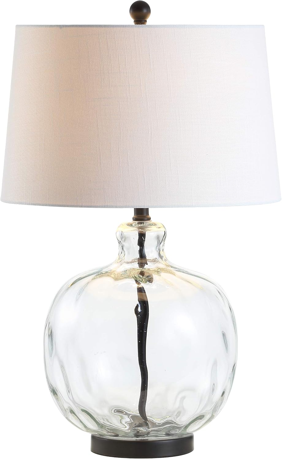 Clear Glass Black Metal Table Lamp