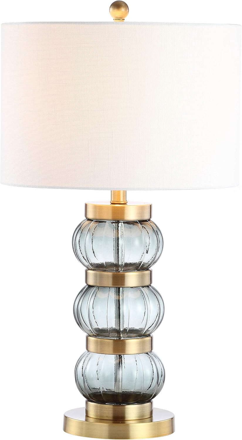 Smoked Gray Brass Glass Table Lamp