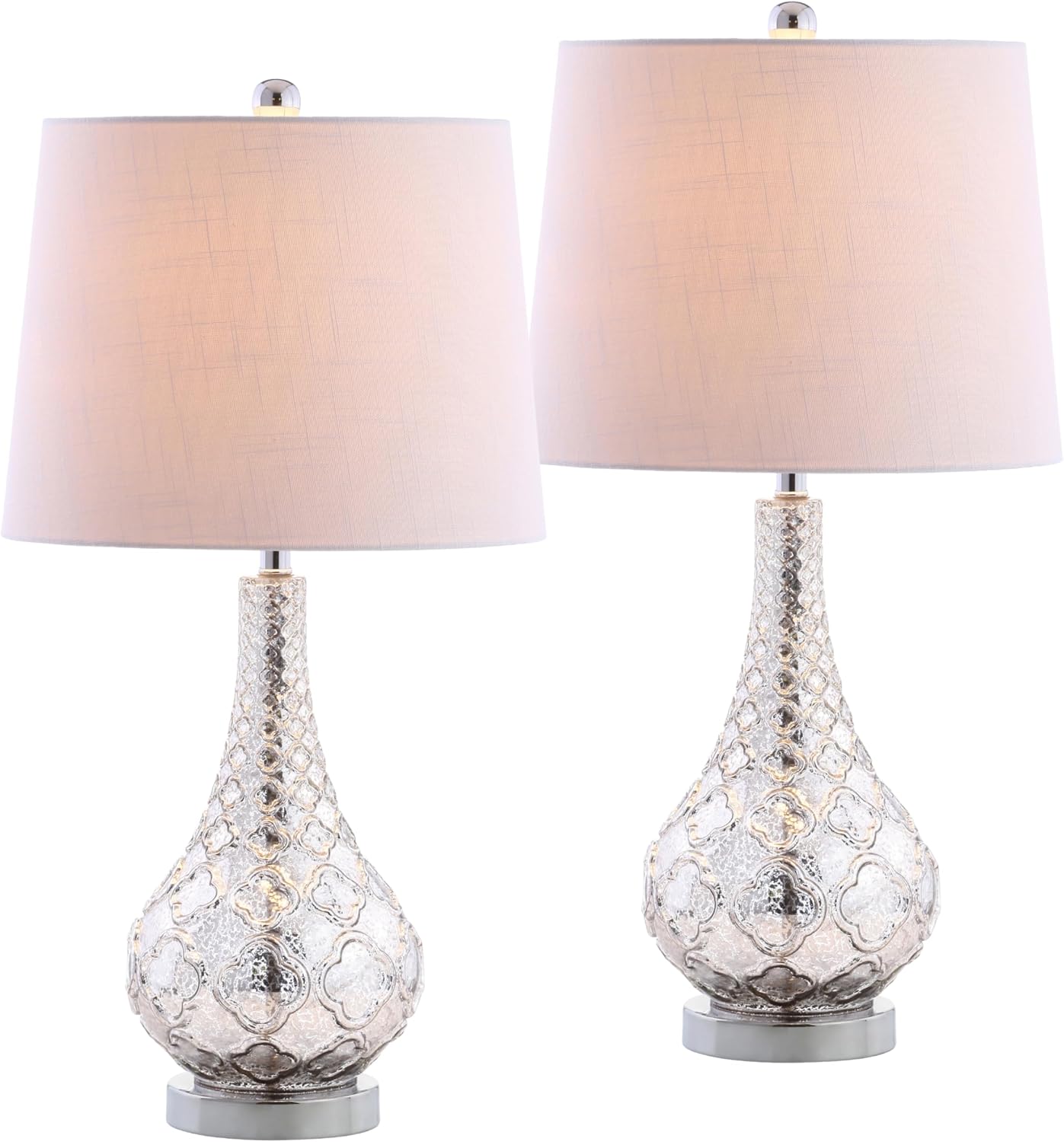 Mercury Silver Glass Table Lamp Set of 2